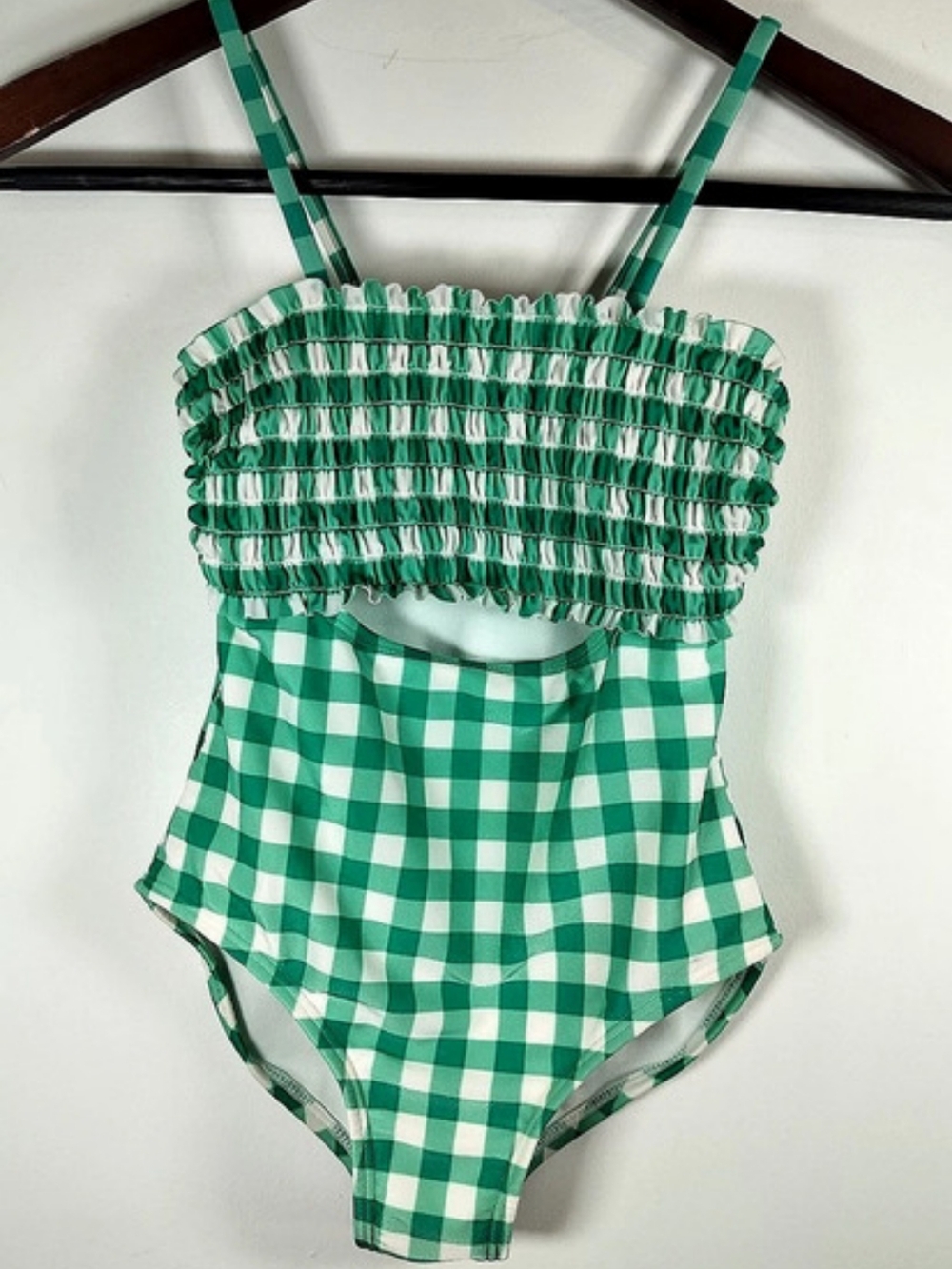 Cat & Jack Girls Gingham One-Piece Swimsuit Size 8